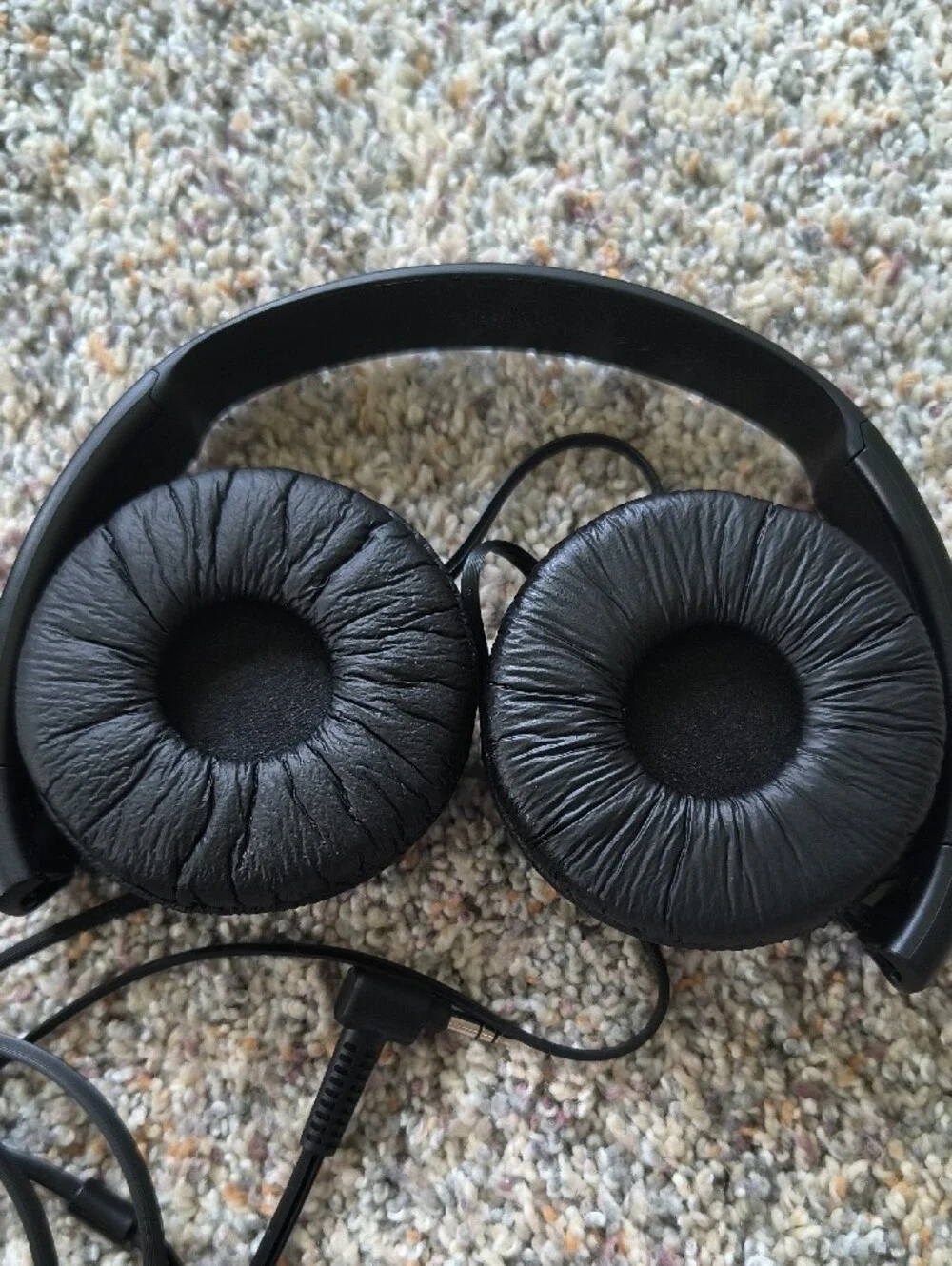 Sony Black Wired Headphones with Adjustable Design